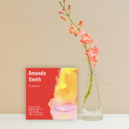 Coola för abstrakt av vattenfärg för QR-trendig Fyrkantigt Visitkort