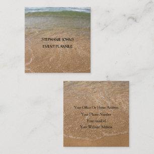 Coola för Anpassningsbar av Beach Scenia Photo E Fyrkantigt Visitkort