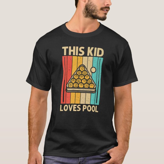 Coola För barn Boys Snooker Billiards 8 Boll P T Shirt (Framsida)