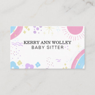 Coola för barnomsorgsbarn Babyvvakt Färgfull Funky Visitkort