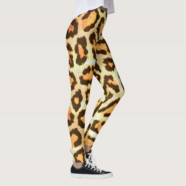 coola för beidge tan och svart leopard leggings (Höger)