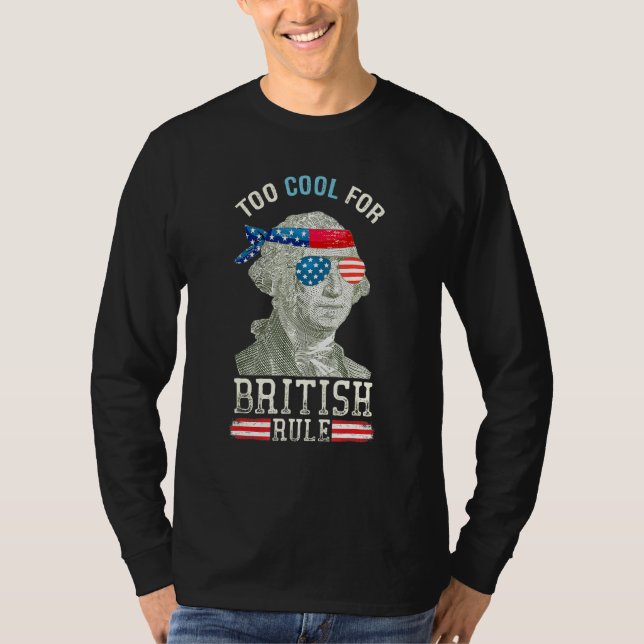 Coola för brittisk regi George Washington 4 juli T Shirt (Framsida)
