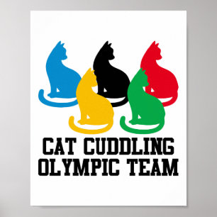 Coola för det olympiska teamet i Cat Cuddling Poster