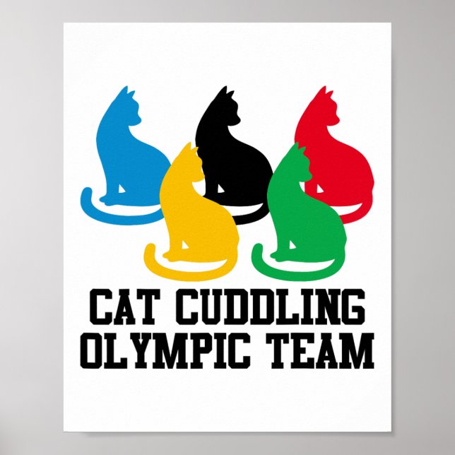 Coola för det olympiska teamet i Cat Cuddling Poster (Framsidan)