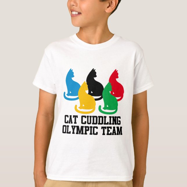 Coola för det olympiska teamet i Cat Cuddling T Shirt (Framsida)