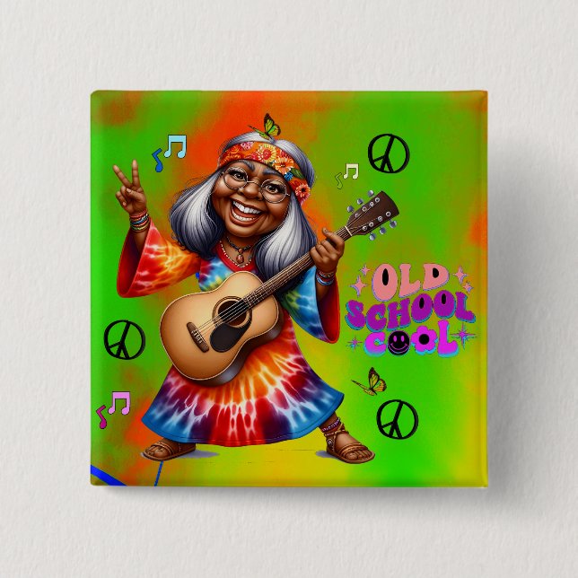 Coola för färgfull Hippie-Chic-knapp Knapp (Framsida)