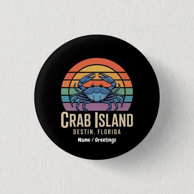 Coola för Funny Crab Funny Island Destin FL Knapp (Framsida)