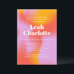 Coola för Groovy Gradient Lavender Orange Bat mitz Inbjudningar<br><div class="desc">Bat mitzvah inbjudan till Coola för Groovy Gradient Lavender Orange</div>