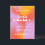 Coola för Groovy Gradient Lavender Orange Bat mitz Inbjudningar<br><div class="desc">Bat mitzvah inbjudan till Coola för Groovy Gradient Lavender Orange</div>