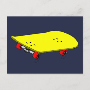 Coola för gult-skateboard tonåring vykort