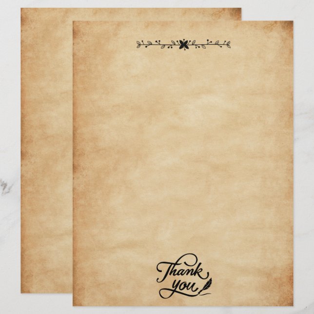 Coola för Kreativet vintage Tack Brevhuvud (Fram/baksida)