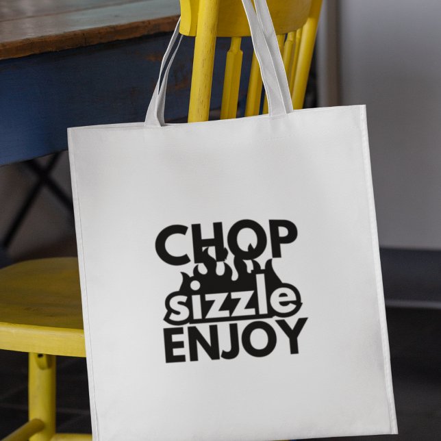 Coola för Mat Älskare Chop Sizzle Enjoy Tygkasse (Shop now and show your love for all things food-related!
)