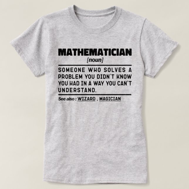 Coola för matematiker Noun Math Älskare Lärare T Shirt (Design framsida)