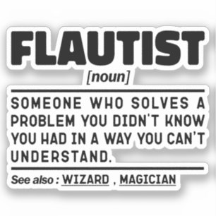 Coola för Professionell av Flutist Noun Definition Klistermärken