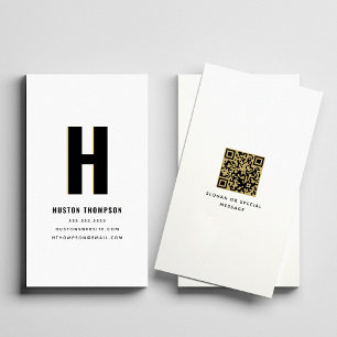 Coola för QR-kodens moderna skuggmonogram-Snyggt, Visitkort