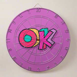 Coola för snyggt Färg "OK" Fet Lila Sports Roligt Darttavla