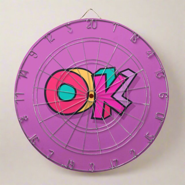 Coola för snyggt Färg "OK" Fet Lila Sports Roligt Darttavla (Skapare uppladdad)