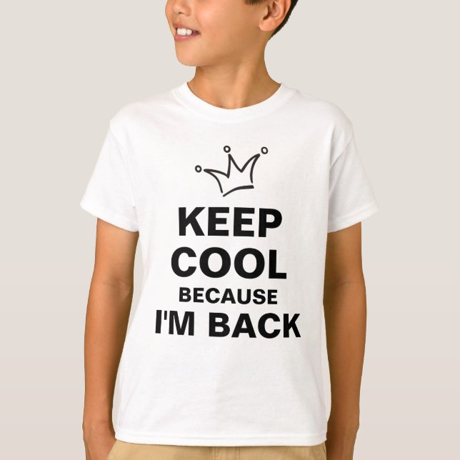 Coola för svart och BEHÅLLA i Krona + din text T-shirt (Framsida)