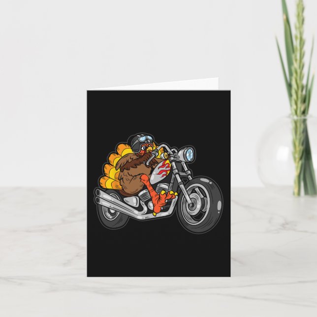 Coola för Thanksgiving av motorcykeldagen i Turkie Kort (Framsida)