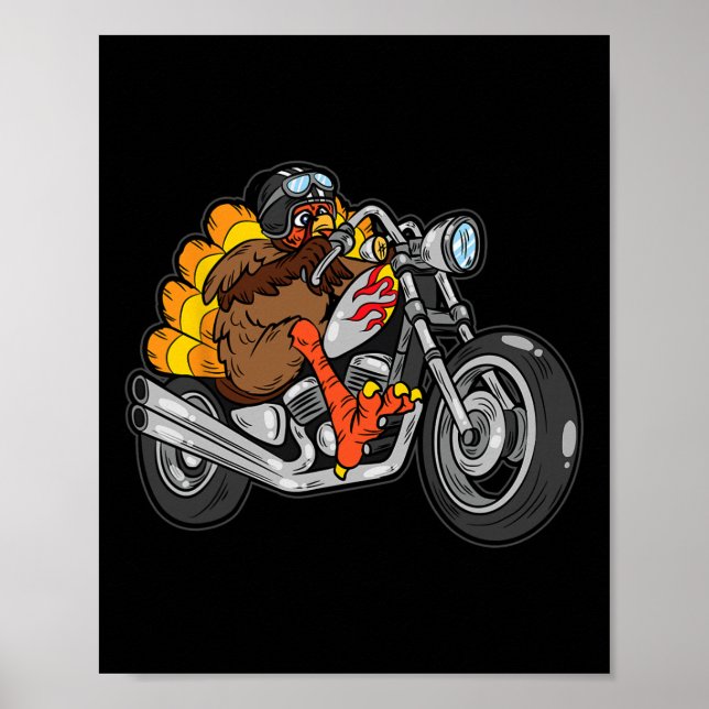 Coola för Thanksgiving av motorcykeldagen i Turkie Poster (Framsidan)