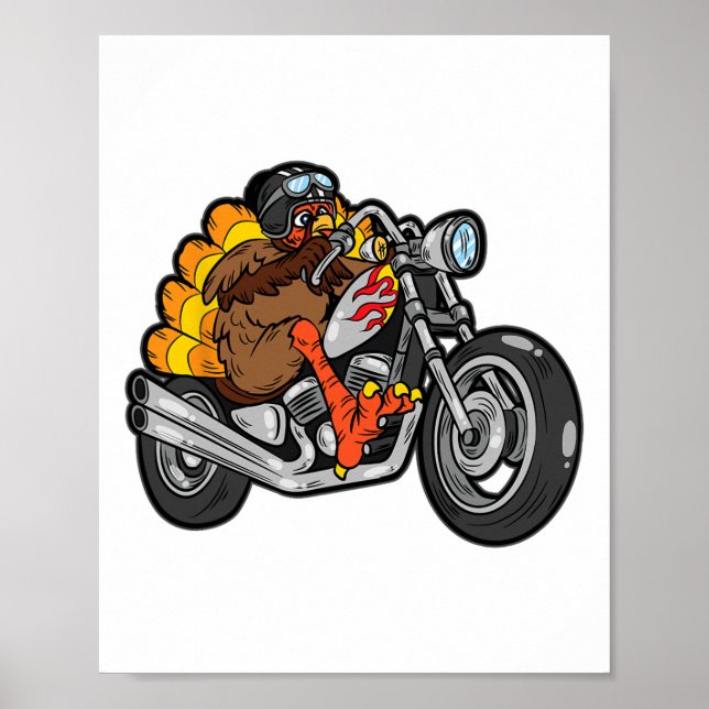 Coola för Thanksgiving av motorcykeldagen i Turkie Poster (Framsidan)