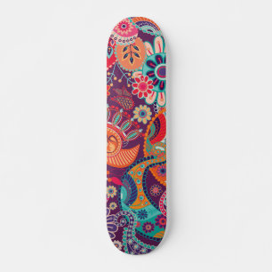 Coola för Trendiget Girly Mönster i modern Blommig Mini Skateboard Bräda 18,5 Cm