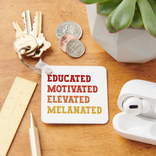 Coola för utbildad, motiverad, upplyst, melanerad  nyckelring (Skrivbord)