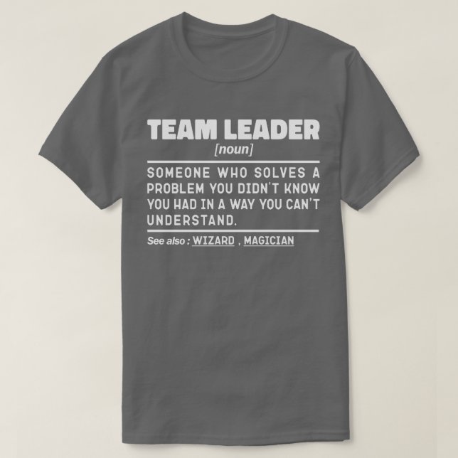 Coola för utvärdering av Team Leader Noun Departme T Shirt (Design framsida)