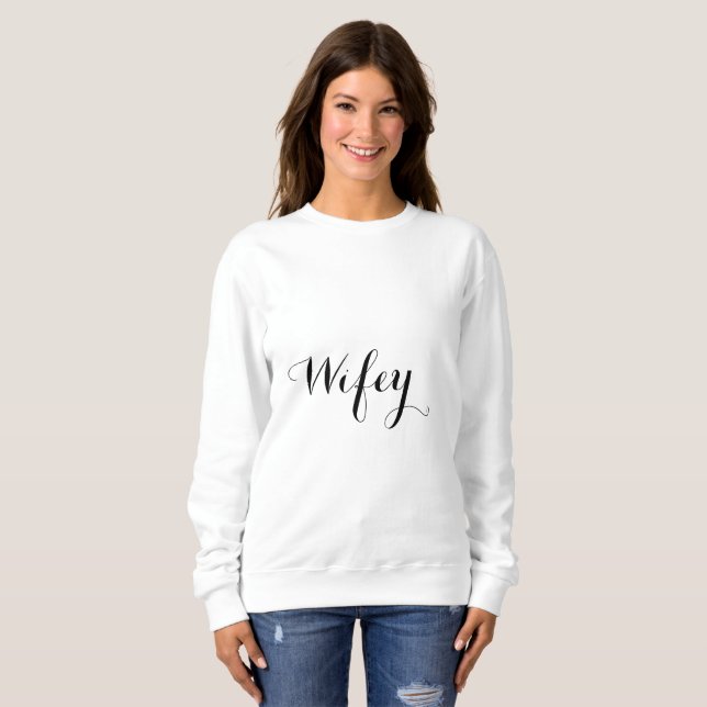 Coola för Wifey svartvit elegant trendig Stylish2 T-shirt (Hel framsida)