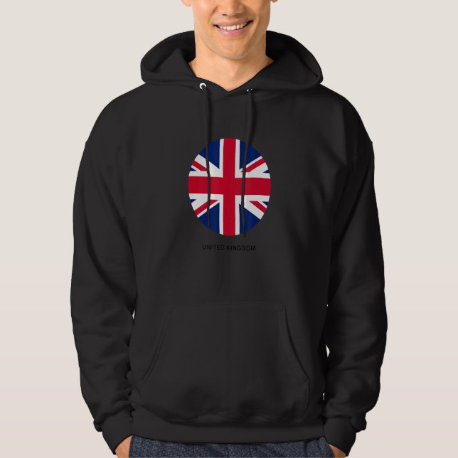 Coola Förenade kungarikets Flagga Illustration Gra Hoodie (Framsida)