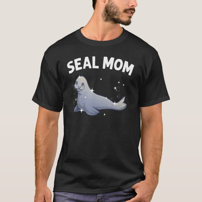 Coola försegling för Mamma Mamma Sea Lejon Animal  T Shirt (Framsida)