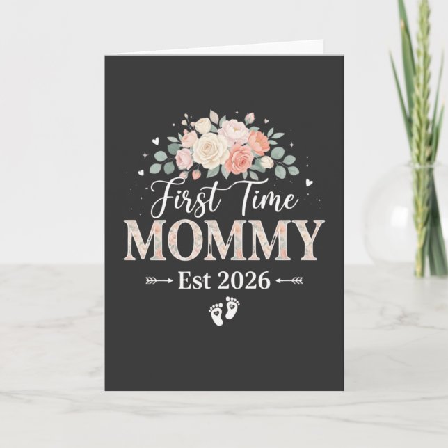 Coola Första Gångens Mamma Est 2026 Ny Mamma Prese Kort (Framsida)