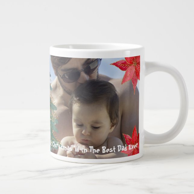 Coola Första jul med bästa Pappa någonsin-foto Jumbo Mugg (Höger)