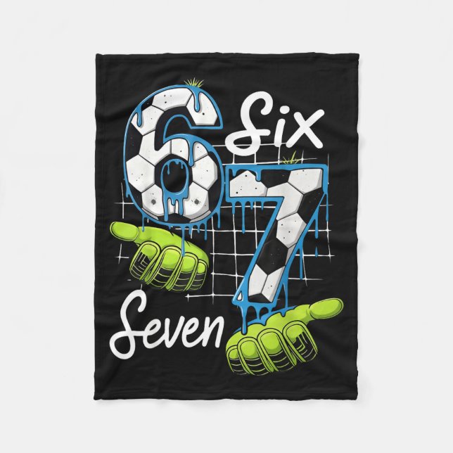 Coola fotboll 67 Drip Hands Six Seven Gen Alpha Me Fleecefilt (Framsidan)