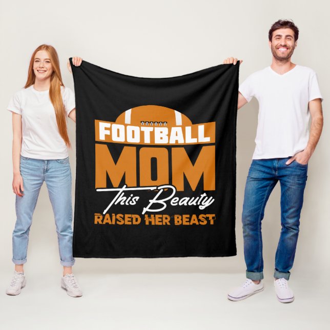 Coola fotboll sport Mamma ordkonst  Fleecefilt (På plats)