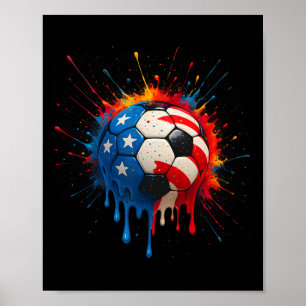 Coola fotbollsspelare Drip Sport för pojkar män fl Poster