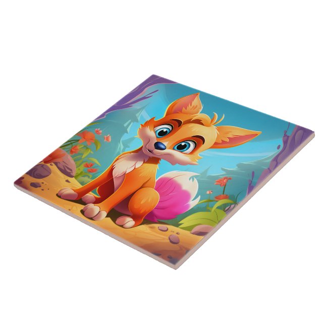 Coola Fox-Behålla eller design Kakelplatta (Sidan)