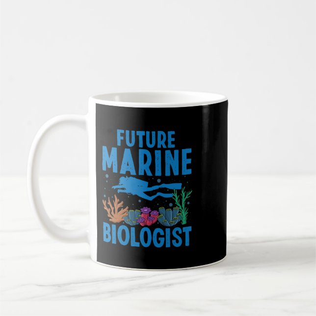 Coola Framtida marinbiolog För manar kvinnor i hav Kaffemugg (Vänster)