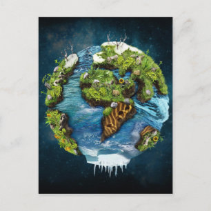 Coola Framtida planetens jordglobdesign Vykort