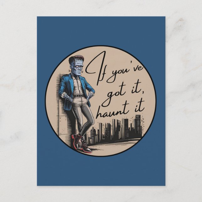 Coola Frankenstein Om du har Har det, Haunt det Helg Vykort (Framsida)