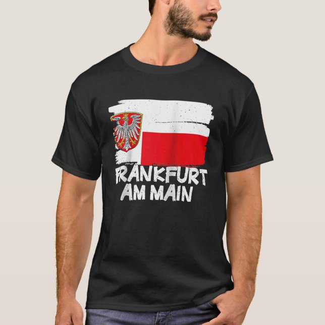 Coola Frankfurt am Main Flagga Raglan Baseball T Shirt (Framsida)