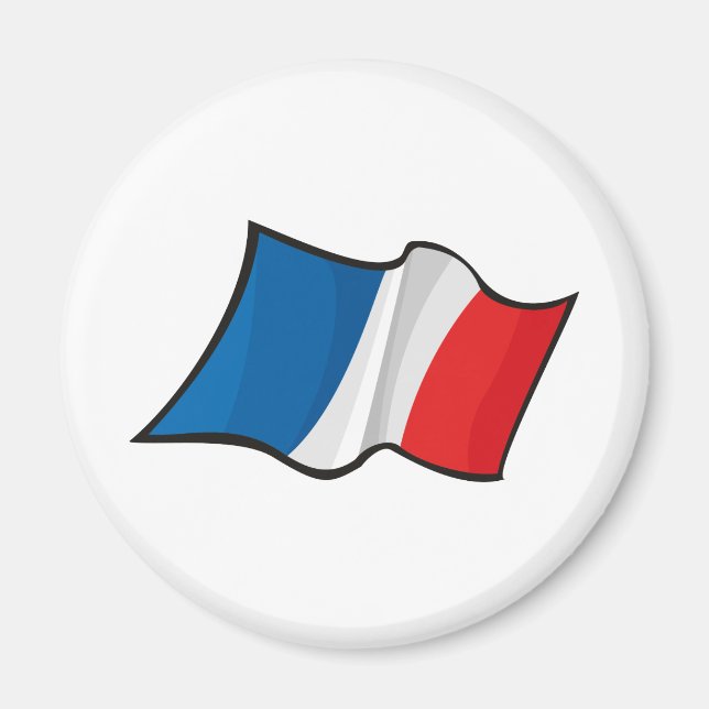 Coola Frankrike Flagga Magnet (Framsidan)