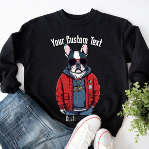 Coola Fransk Bulldog Animal Mode Lång Ärmad Tröja