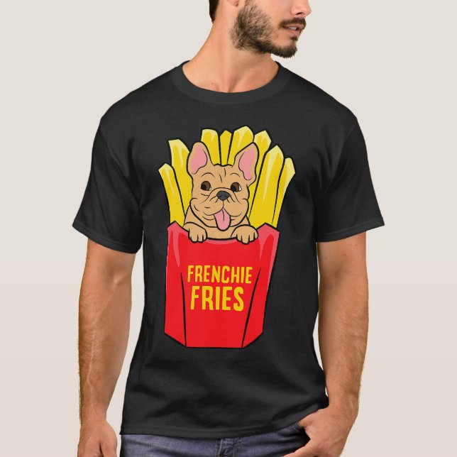 Coola Fransk Bulldog Frenchie Fries T Shirt (Framsida)