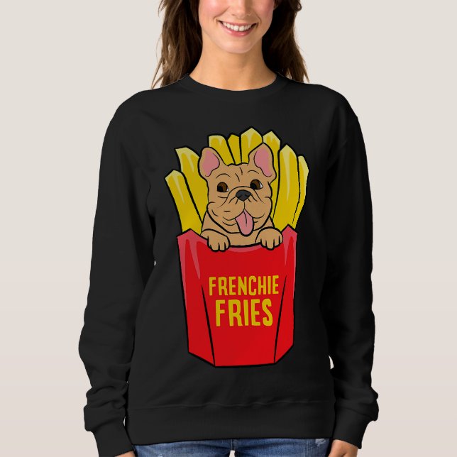 Coola Fransk Bulldog Frenchie Fries T Shirt (Framsida)