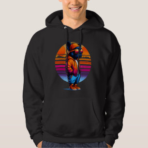 Coola Fransk Bulldog Hund Modern Urban Stil Sunset Hoodie