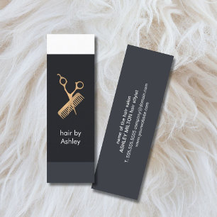 Coola Fresh Blue White Rand Faux Guld Hairstyle Mini Visitkort