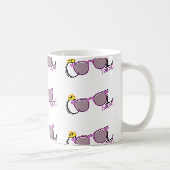 Coola Friend-sol och solglasögon på vita Kaffemugg (Höger)