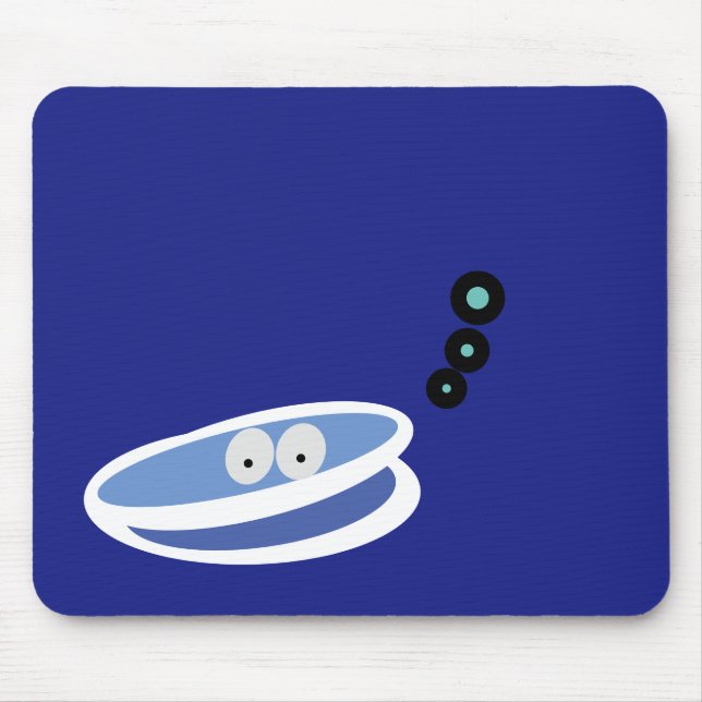 Coola Friendly Clam Teckning Royal Blue Background Musmatta (Framsidan)
