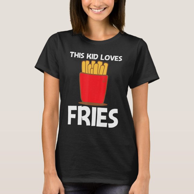 Coola Fries För barn Boys Fast Food Dish Snack T Shirt (Framsida)